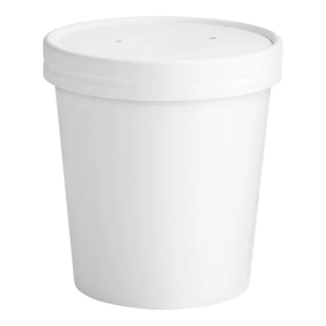 32 OZ. WHITE PAPER FOOD CUP WITH LID