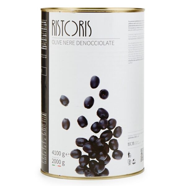 PITTED BLACK OLIVES 4100G