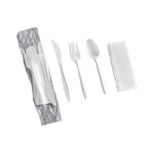 WRAPPED CUTLERY SET WITH NAPKIN